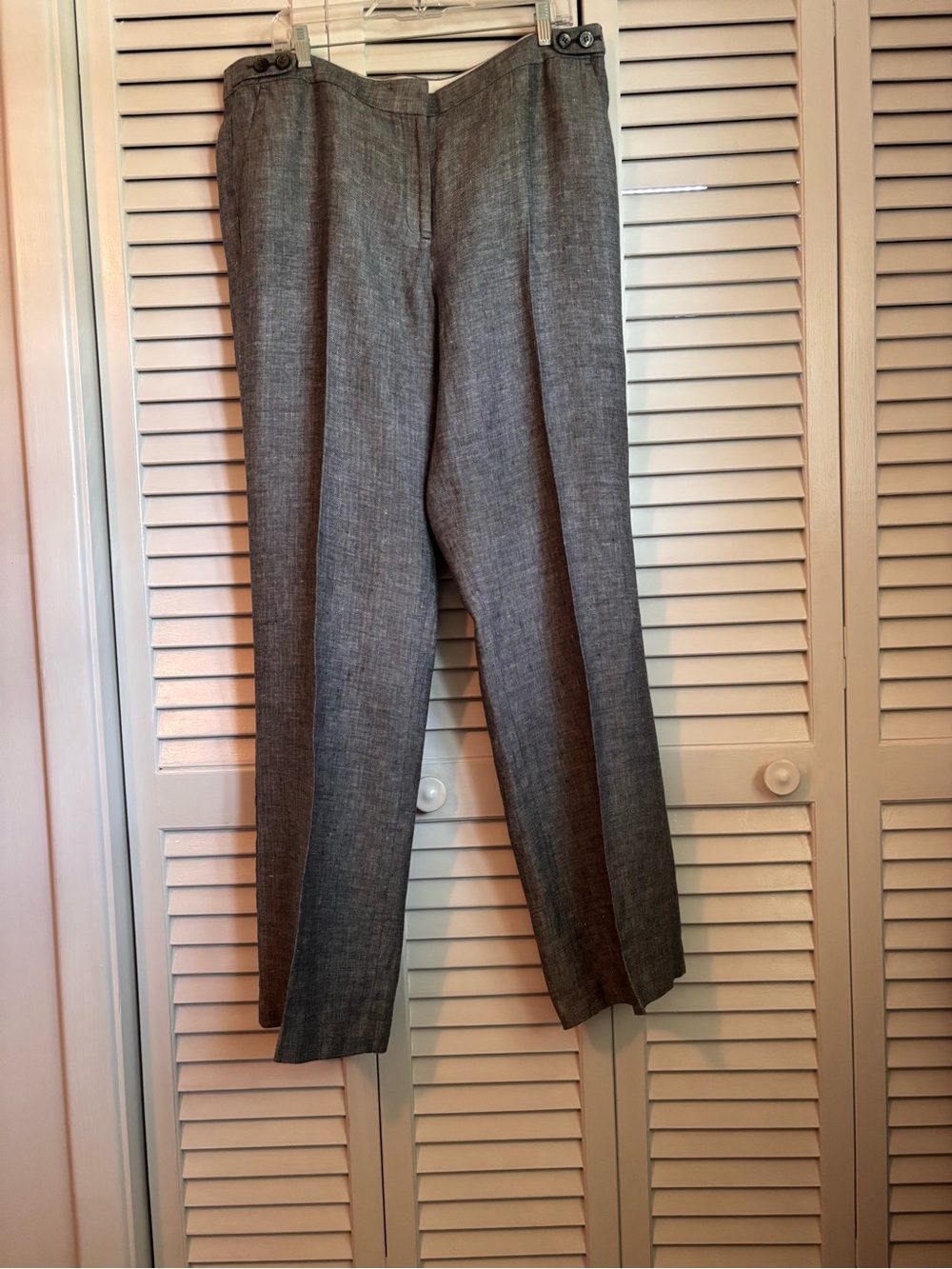 Talbots Linen Women’s Dress Pants in Heather Gray Herringbone 16L